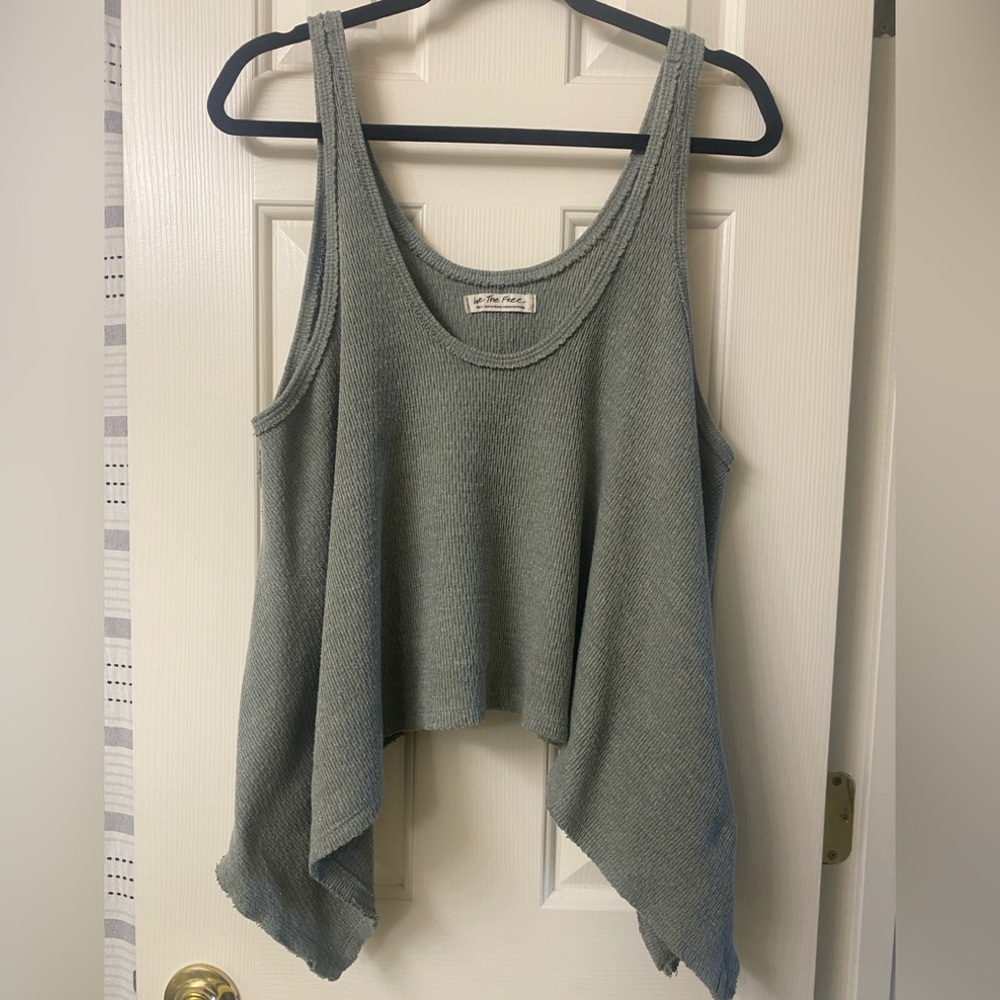Free People We The Free Sing La La Raw Asymmetrical Oversized Tank Size Small